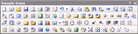 MS Office 2003 icons used as samples